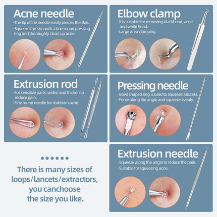 Blackhead Remover Comedone Extractor Acne Removal Tool Kit Stainless Steel
