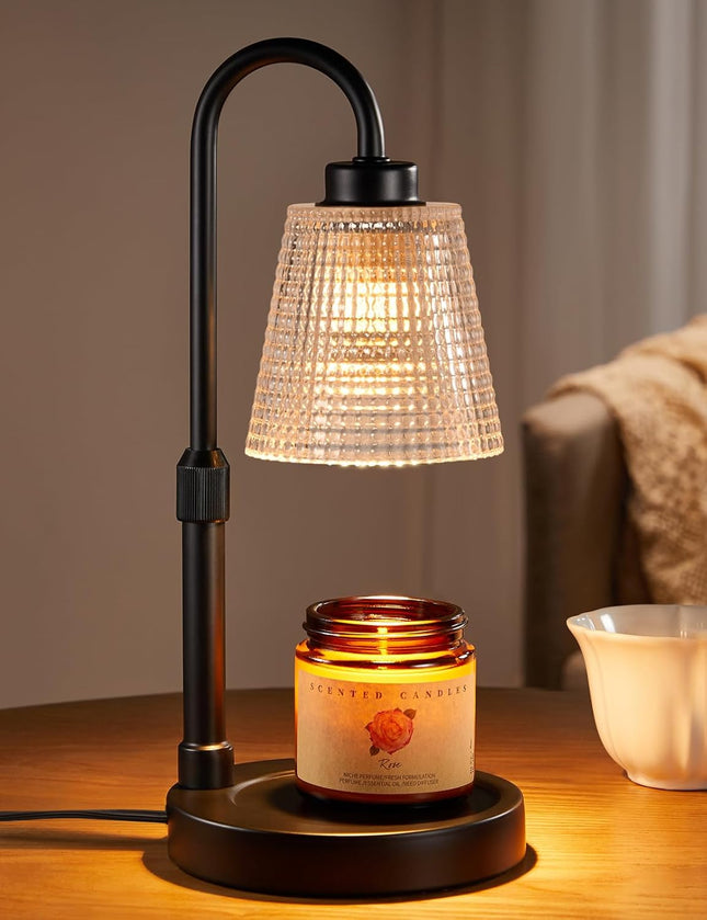 Candle Warmer Lamp with Timer – Dimmable, Adjustable Height for Jar Candles & Wax Melts