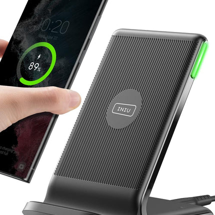 15W Wireless Charger with Sleep-Friendly Light, Fast Charging for iPhone & Galaxy