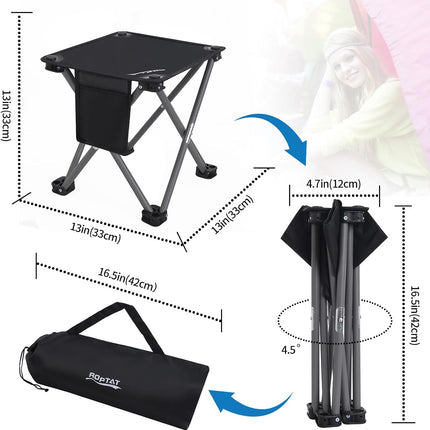 2 Pack Portable Folding Camping Stool, Lightweight Compact Seat with Carry Bag