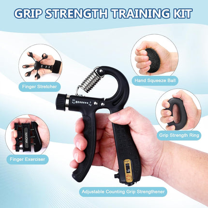 Grip Strength Exerciser Kit for Hand, Wrist, Finger and Forearm Workout