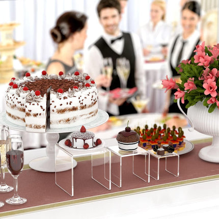 Clear Acrylic Display Risers – 2 Sets 3-Tier Stands for Figures & Jewelry