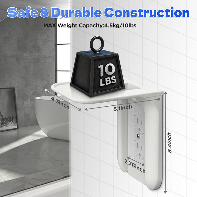 Outlet Shelf Wall Bathroom Shelf – Smart Home Décor for Google Home & Echo