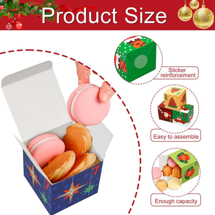24PCS Christmas Advent Boxes – 2.75" Countdown Gift Boxes with Stickers