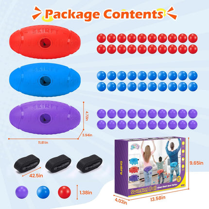 3 Pack Shaking Swing Ball Game Set with 60 Balls, Indoor Outdoor Party Toy for Ages 6+