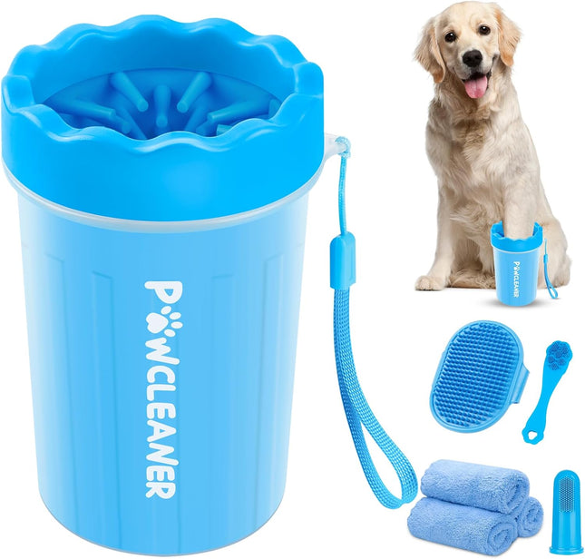 Dog Paw Cleaner Kit, 7-in-1 with Toothbrushes, Towels, and Bath Brush (Medium)