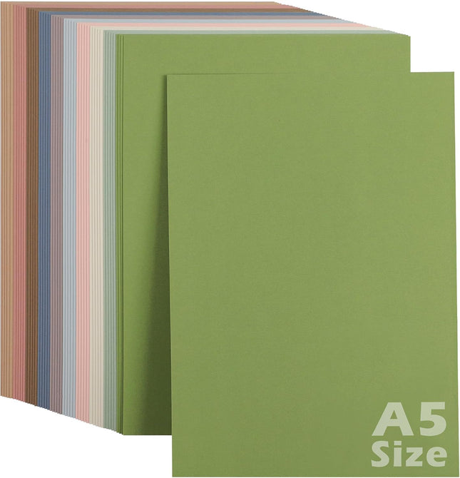 50 Sheets A5 Morandi Cardstock Paper, 250GSM 92LB Boho Colored Paper for DIY Crafts