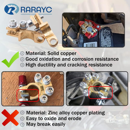 4PCS Military Spec Battery Terminal Connectors, Solid Copper SAE/JIS A Type 12V