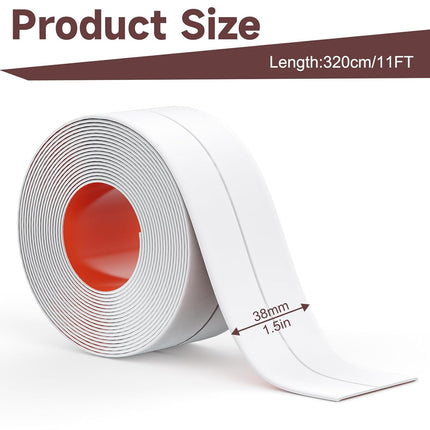 Waterproof Caulk Tape 2 Pack Self Adhesive Sealant Strip for Bathroom Kitchen