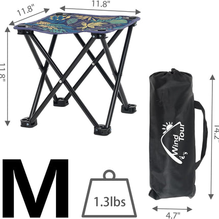 Portable Folding Camping Stool, Lightweight Outdoor Chair for Fishing, Hiking & Beach