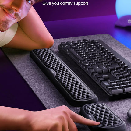 Keyboard and Mouse Wrist Rest Memory Foam Ergonomic Support Pad for Desk