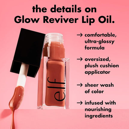 Glow Reviver Lip Oil Jam Session Tinted High Shine Jojoba Oil Vegan