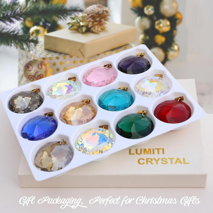 12 PCS Mini Crystal Glass Christmas Balls – Multicolor Tree & Party Decor