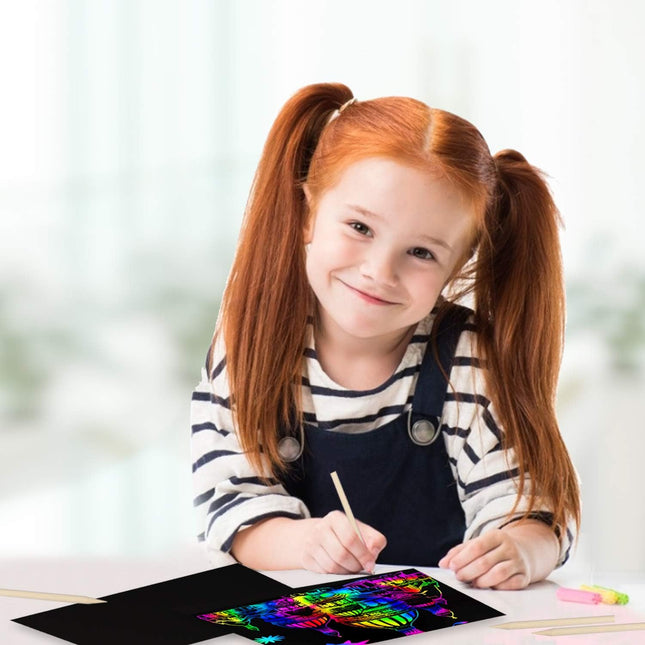 Rainbow Magic Scratch Art Set – Black Scratch Sheets for Kids & Adults