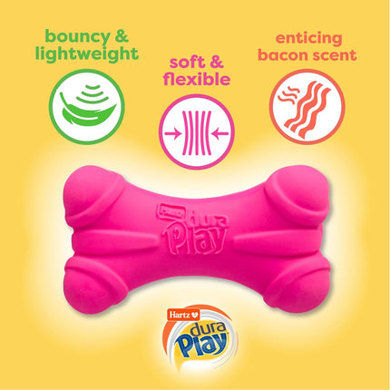 3 Pack DuraPlay Latex Dog Bones – Squeaky Toys for Medium Dogs