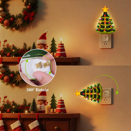 Ceramic Christmas Tree Night Light – Multicolor LED Tabletop Decor