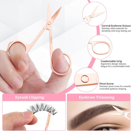 7-Piece Eyebrow Tweezers Set for Women with Scissors & Brush – Perfect Gift Kit