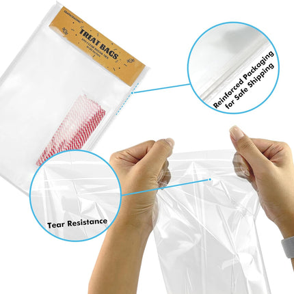 50PCS 4x6" Sprinkle Print Twist Ties – Cellophane Treat & Gift Bags