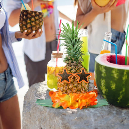 6-Set Christmas Pineapple Table Centerpieces – Tropical Luau Party Decorations