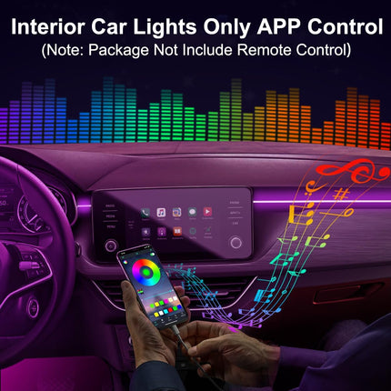Interior Car LED Strip Lights, 5-in-1 RGB, 16M Colors, Music Mode, 236" Fiber Optic