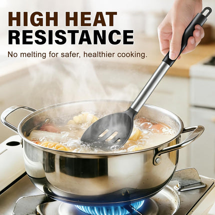 5Pc Silicone Cooking Utensils Set Heat Resistant Nonstick Kitchen Black