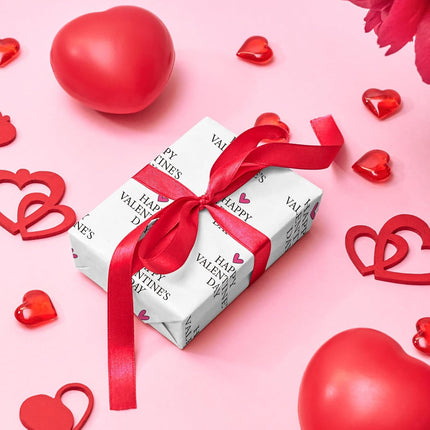 Valentine’s Day Wrapping Paper Roll: Sweet Heart Design, 17” x 16.5’ for Gifts