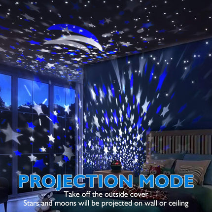 Kids Night Light Nebula Star Projector 360° Rotation with 12 Light Colors