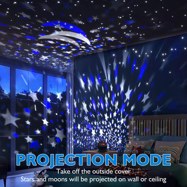 Kids Night Light Nebula Star Projector 360° Rotation with 12 Light Colors