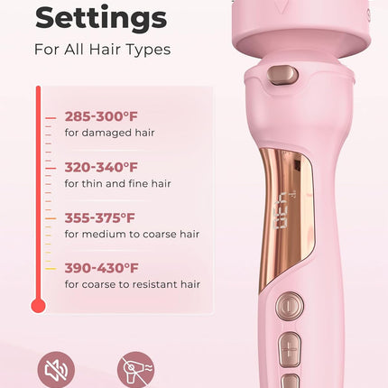 3PCS Interchangeable Curling Iron Set with Ceramic Hot Brush for Hair