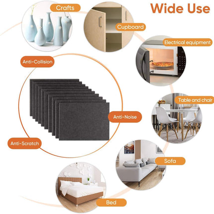 10-Piece Large Felt Pads – 8"x6", Self-Adhesive, Cuttable, Floor Protectors