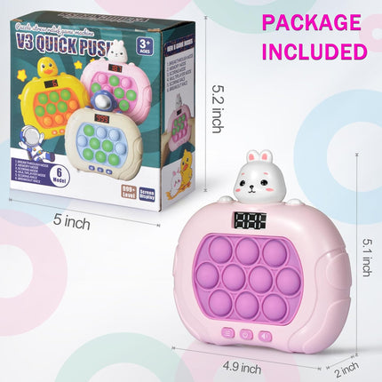 Fast Push Pop Game – Light-Up Handheld Fidget Toy for Kids 3–12 (Rabbit)