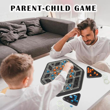 Chain Triangle Chess Game – Rubber Band Geoboard, Strategy Board Game