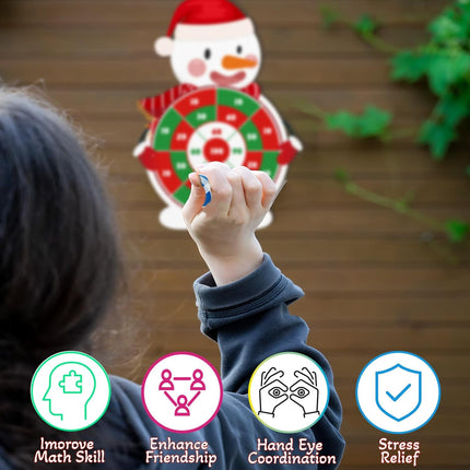 Christmas Party Games Set – Dart Board Game with 12 Sticky Balls for Kids' Fun
