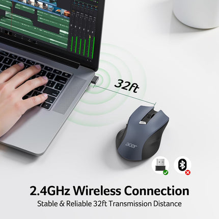 Wireless Mouse 2.4GHz with USB Receiver 1600 DPI for PC Laptop Desktop