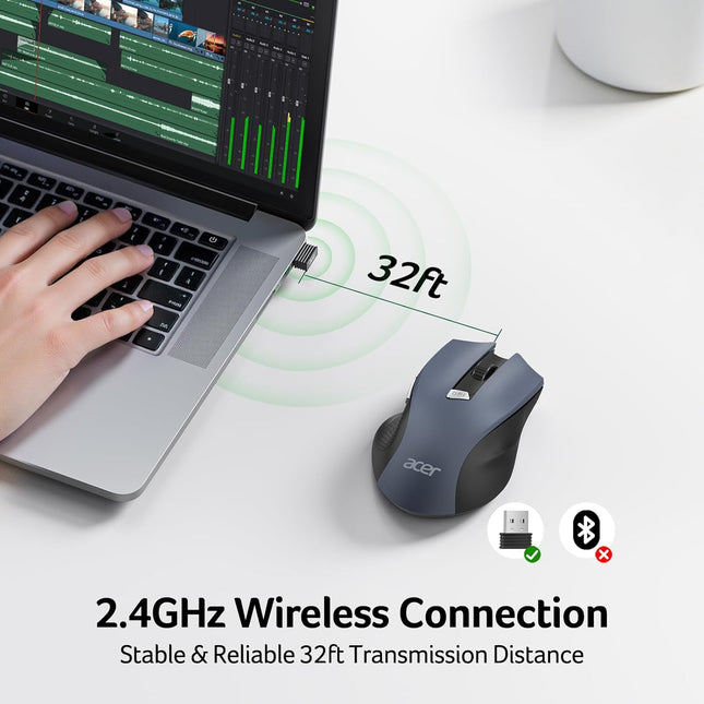 Wireless Mouse 2.4GHz with USB Receiver 1600 DPI for PC Laptop Desktop