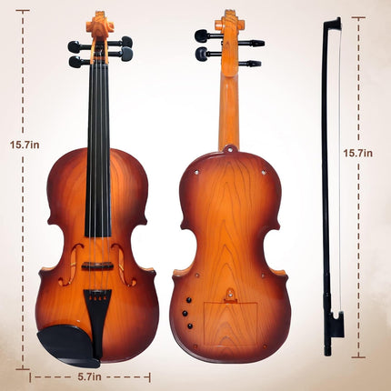 16” Violin Toy for Kids, 4-String Musical Instrument, Portable & Electronic