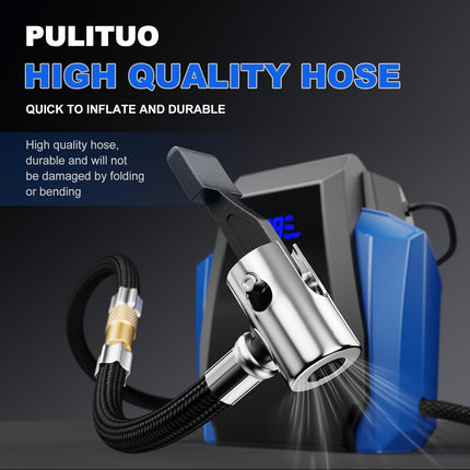 12V 150PSI Tire Inflator, 35L/min Portable Car Air Compressor with Auto Shut-Off