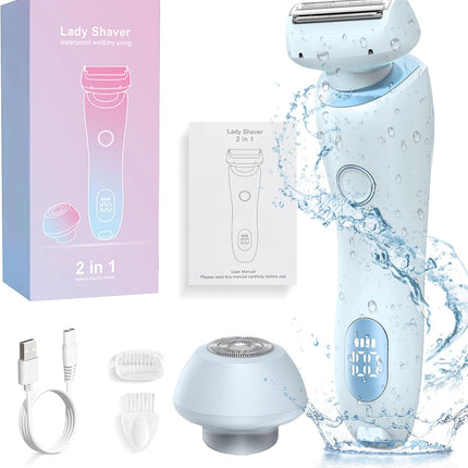 2-in-1 Women’s Electric Razor – Silk Glide Pro Shaver, Wet & Dry, Waterproof