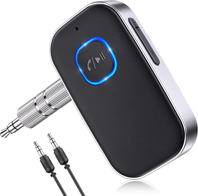 Bluetooth Receiver for Car, 3.5mm AUX Wireless Audio Adapter with Mic