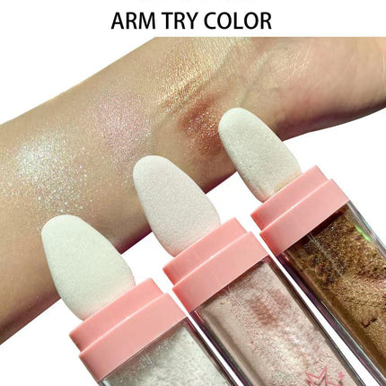 Glitter Powder Highlighter Makeup, Face & Body Shimmer, 3D Glow Blush, Fairy Highlight Powder