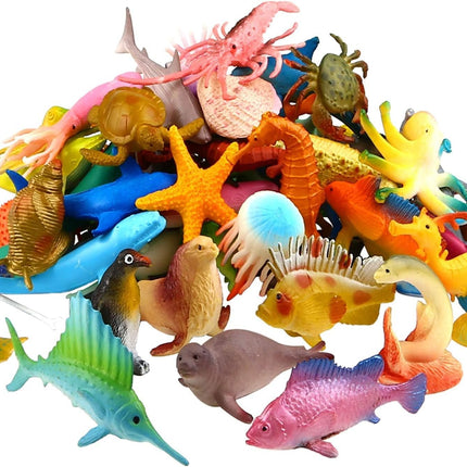 52-Pack Ocean Animal Figures – Mini Sea Life Toys for Kids & Parties