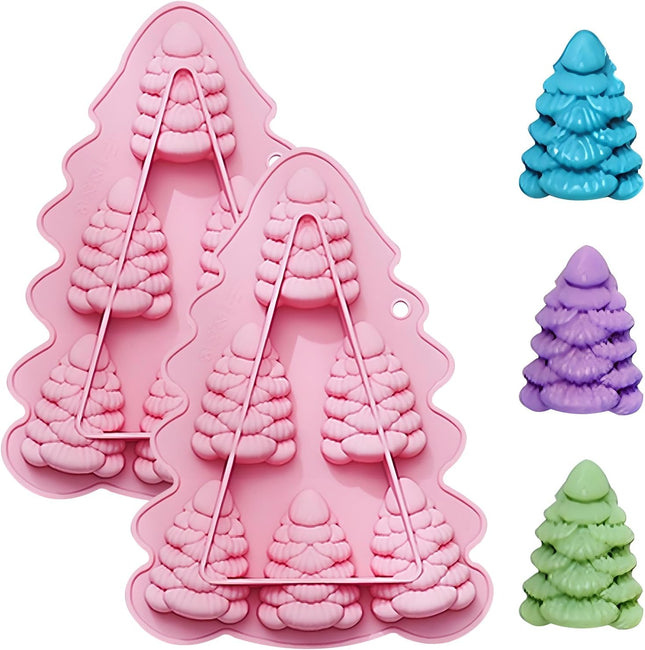 2-Pack Christmas Tree Silicone Molds – 3D Holiday Baking for Chocolate & Candy