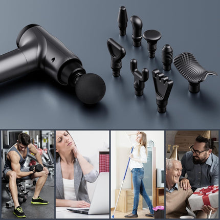 Massage Gun Deep Tissue 30 Speeds 9 Attachments Quiet Muscle Massager Grey Pain