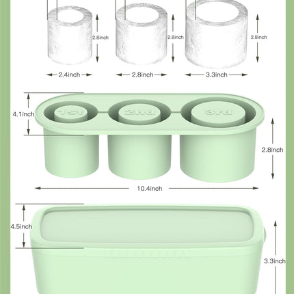 3 Pcs Silicone Ice Cube Tray for 30oz-40oz Tumblers – BPA-Free with Lid & Bin