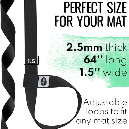 Cotton Yoga Mat Sling Strap Adjustable Holder for Fitness and Pilates