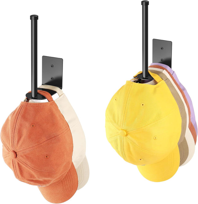 2-Pack Hat Racks – Stainless Steel Organizer for Baseball Caps, Wall Mount