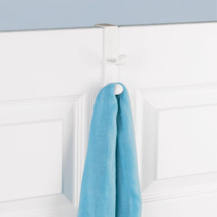 3-Pack Over-the-Door Dual Hooks – Plastic Hangers for Coats & Towels, White