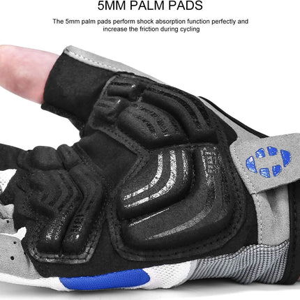 5mm Padded Half-Finger Cycling Gloves, Anti-Slip Shock Absorbing Breathable Biking