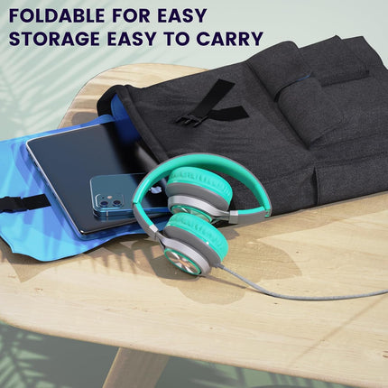 USB-C Over-Ear Headphones with Mic Foldable Lightweight Tangle-Free