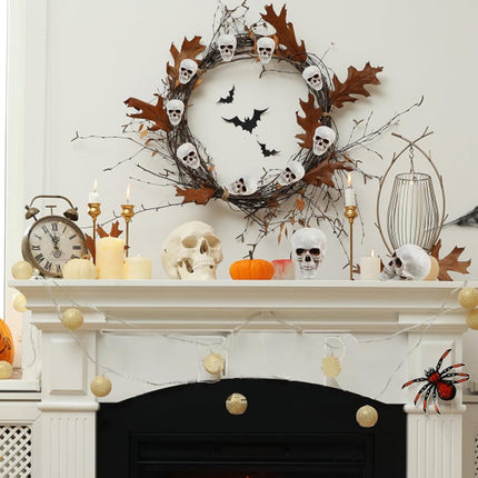 8-Piece Halloween Skull Heads, Realistic Plastic Skeleton Props for Party & Home Decor